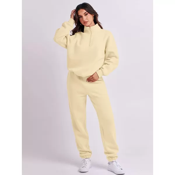 imageANRABESS Womens Oversized Long Sleeve Lounge Sets Casual Top and Pants 2 Piece Outfits Sweatsuit with Pockets13apricot2
