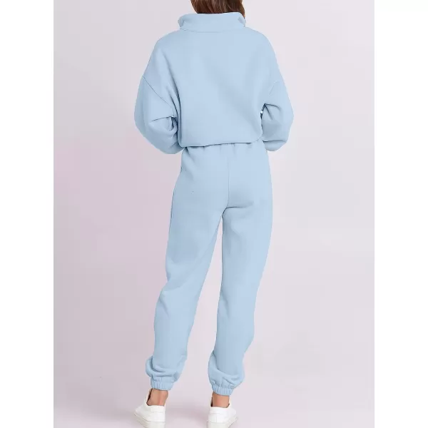 imageANRABESS Womens Oversized Long Sleeve Lounge Sets Casual Top and Pants 2 Piece Outfits Sweatsuit with Pockets14light Blue