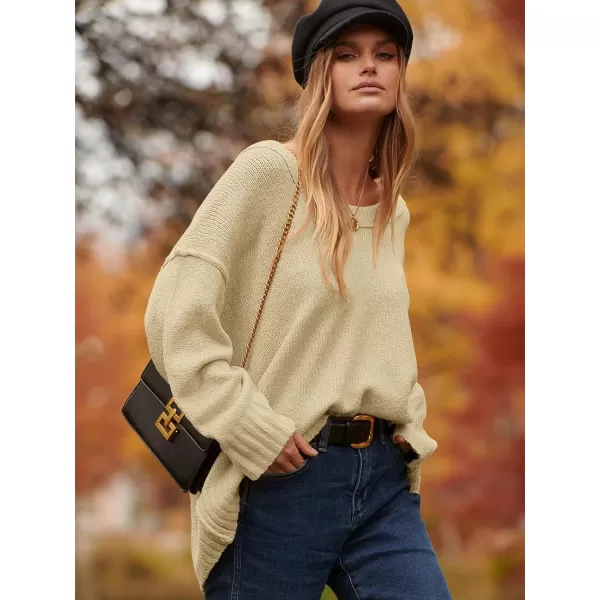 imageANRABESS Womens Oversized Sweater Casual Off Shoulder Scoop Neck Batwing Sleeve Knit 2023 Trendy Pullover Tunic TopsBeige