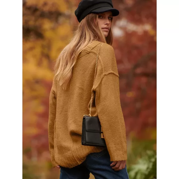 imageANRABESS Womens Oversized Sweater Casual Off Shoulder Scoop Neck Batwing Sleeve Knit 2023 Trendy Pullover Tunic TopsCamel