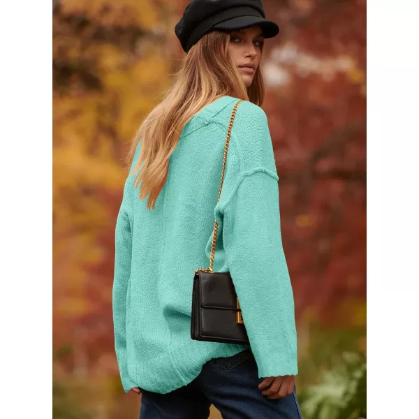 imageANRABESS Womens Oversized Sweater Casual Off Shoulder Scoop Neck Batwing Sleeve Knit 2023 Trendy Pullover Tunic TopsLight Blue