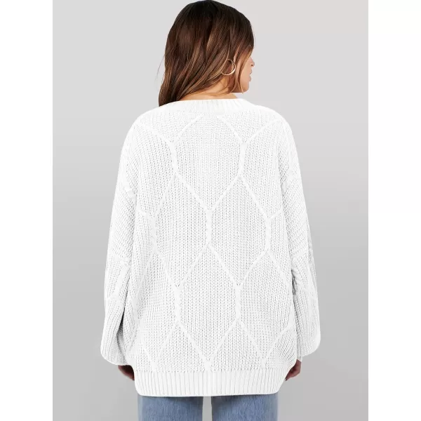imageANRABESS Womens Oversized Sweaters Long Sleeve Crewneck Chunky Cable Knit Fall Slouchy Pullover Sweater TopsWhite