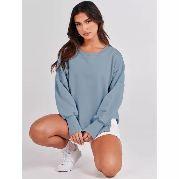 imageANRABESS Womens Oversized Sweatshirt Crew Neck Long Sleeve Casual Slit Sloucthy Pullover Top Fall ClothesLight Blue