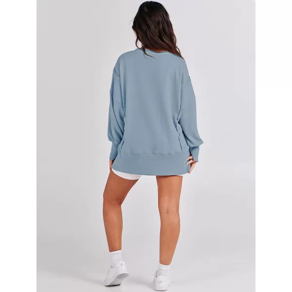 imageANRABESS Womens Oversized Sweatshirt Crew Neck Long Sleeve Casual Slit Sloucthy Pullover Top Fall ClothesLight Blue