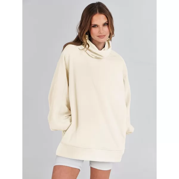 imageANRABESS Womens Oversized Sweatshirt Turtleneck Long Sleeve Casual Loose Fit Pullover Hoodie Tops Pocket 2023 Fall ClothesApricot