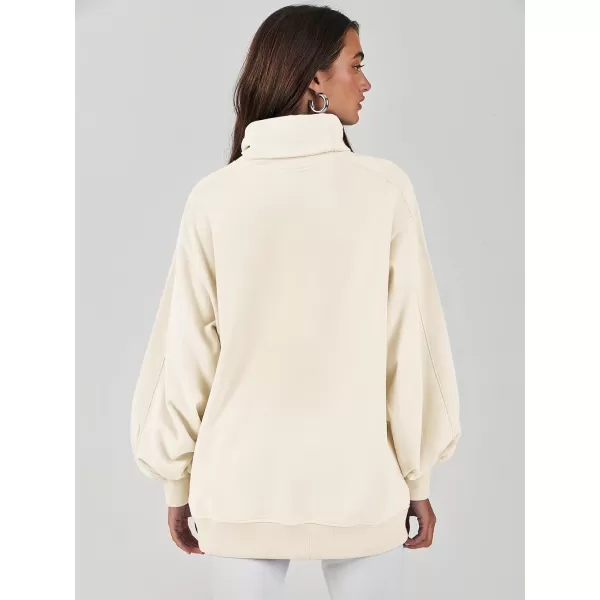imageANRABESS Womens Oversized Sweatshirt Turtleneck Long Sleeve Casual Loose Fit Pullover Hoodie Tops Pocket 2023 Fall ClothesApricot