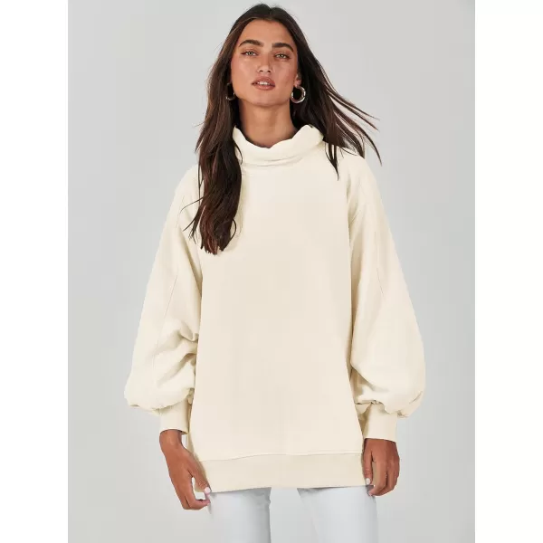 imageANRABESS Womens Oversized Sweatshirt Turtleneck Long Sleeve Casual Loose Fit Pullover Hoodie Tops Pocket 2023 Fall ClothesApricot