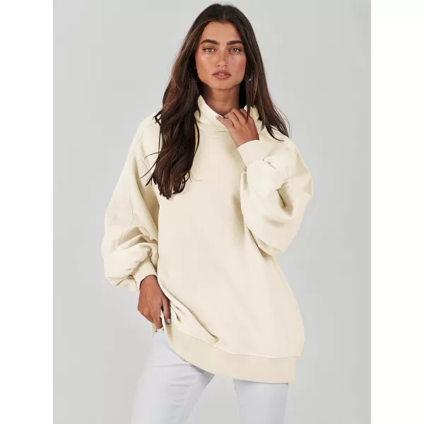 imageANRABESS Womens Oversized Sweatshirt Turtleneck Long Sleeve Casual Loose Fit Pullover Hoodie Tops Pocket 2023 Fall ClothesApricot