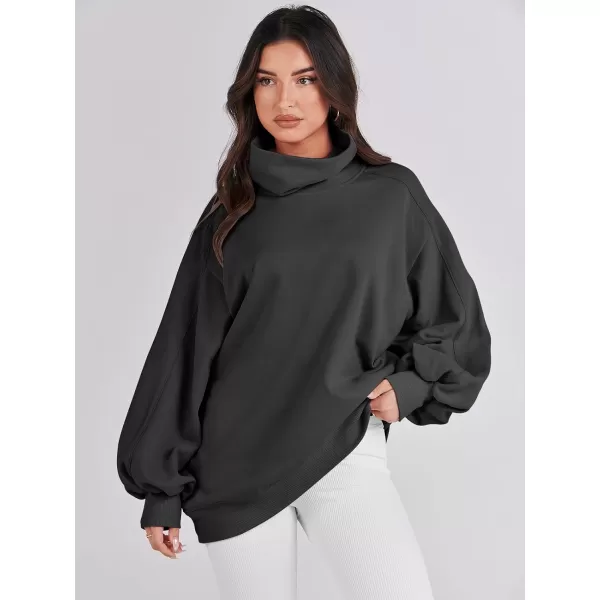 imageANRABESS Womens Oversized Sweatshirt Turtleneck Long Sleeve Casual Loose Fit Pullover Hoodie Tops Pocket 2023 Fall ClothesBlack