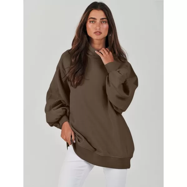 imageANRABESS Womens Oversized Sweatshirt Turtleneck Long Sleeve Casual Loose Fit Pullover Hoodie Tops Pocket 2023 Fall ClothesCoffee