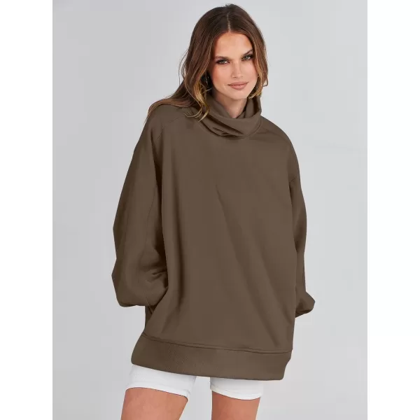 imageANRABESS Womens Oversized Sweatshirt Turtleneck Long Sleeve Casual Loose Fit Pullover Hoodie Tops Pocket 2023 Fall ClothesCoffee