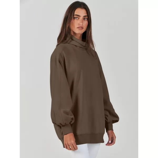 imageANRABESS Womens Oversized Sweatshirt Turtleneck Long Sleeve Casual Loose Fit Pullover Hoodie Tops Pocket 2023 Fall ClothesCoffee