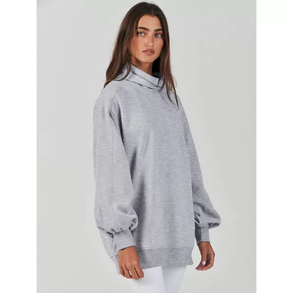 imageANRABESS Womens Oversized Sweatshirt Turtleneck Long Sleeve Casual Loose Fit Pullover Hoodie Tops Pocket 2023 Fall ClothesGrey