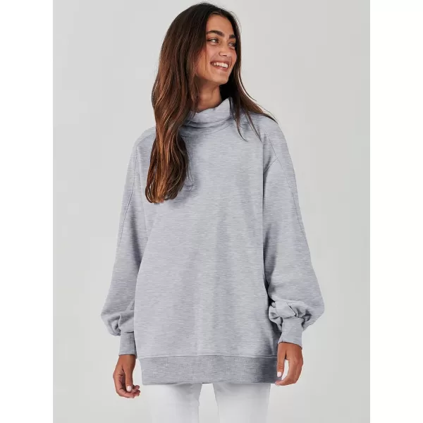 imageANRABESS Womens Oversized Sweatshirt Turtleneck Long Sleeve Casual Loose Fit Pullover Hoodie Tops Pocket 2023 Fall ClothesGrey