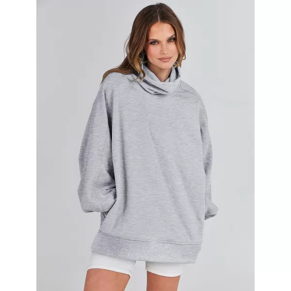 imageANRABESS Womens Oversized Sweatshirt Turtleneck Long Sleeve Casual Loose Fit Pullover Hoodie Tops Pocket 2023 Fall ClothesGrey