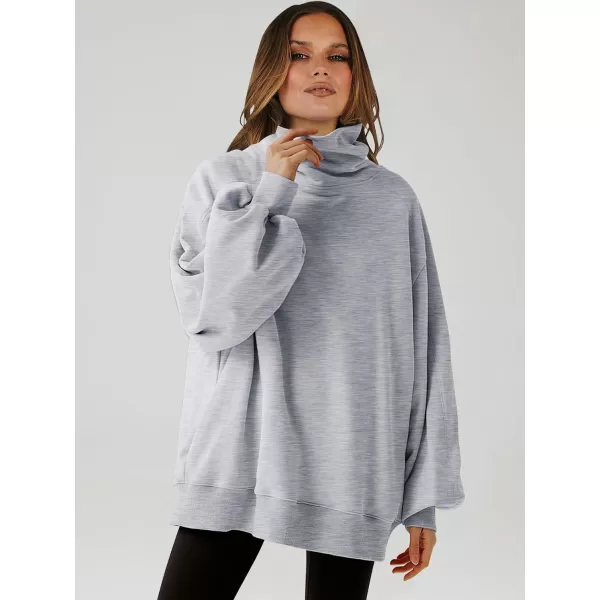 imageANRABESS Womens Oversized Sweatshirt Turtleneck Long Sleeve Casual Loose Fit Pullover Hoodie Tops Pocket 2023 Fall ClothesGrey