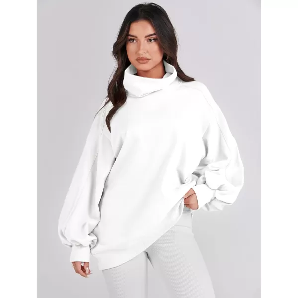 imageANRABESS Womens Oversized Sweatshirt Turtleneck Long Sleeve Casual Loose Fit Pullover Hoodie Tops Pocket 2023 Fall ClothesWhite