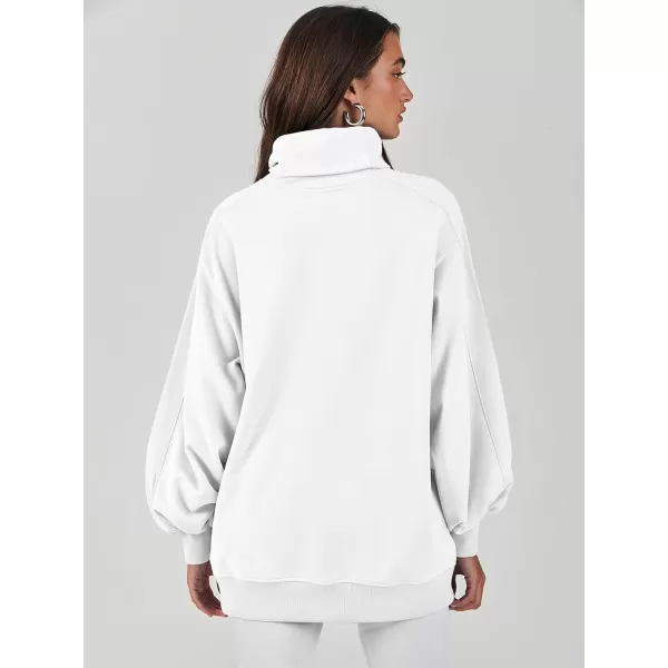 imageANRABESS Womens Oversized Sweatshirt Turtleneck Long Sleeve Casual Loose Fit Pullover Hoodie Tops Pocket 2023 Fall ClothesWhite