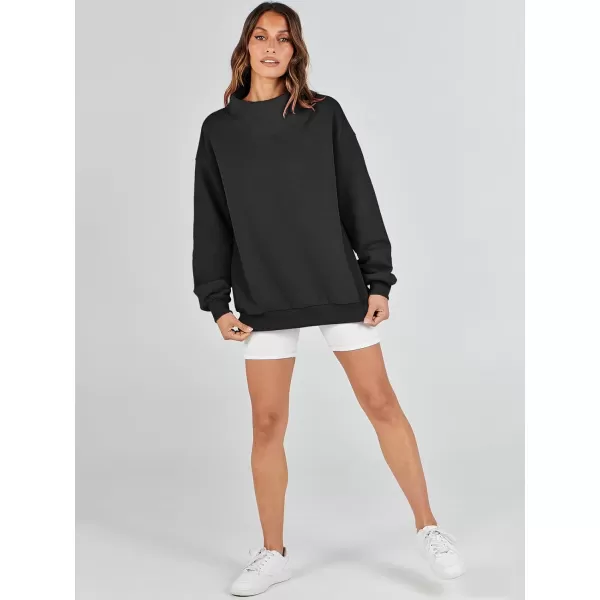 imageANRABESS Womens Oversized Sweatshirts Turtleneck Pullover Long Sleeve Hoodies Tops Fall Outfits 2023 ClothesBlack