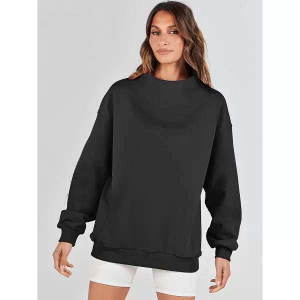 imageANRABESS Womens Oversized Sweatshirts Turtleneck Pullover Long Sleeve Hoodies Tops Fall Outfits 2023 ClothesBlack