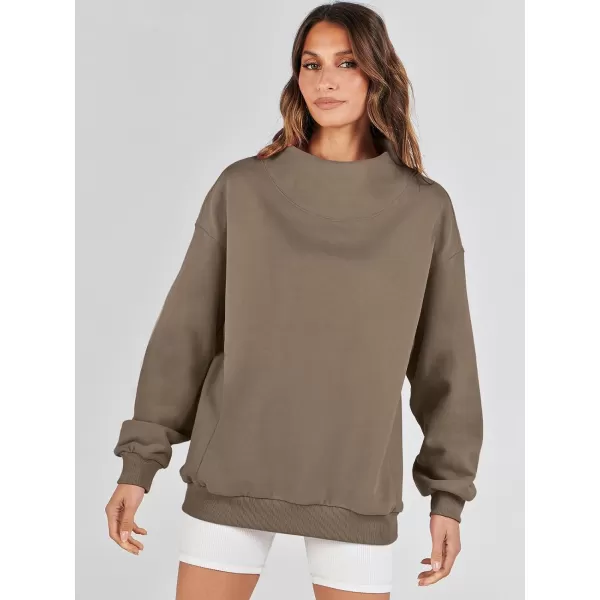 imageANRABESS Womens Oversized Sweatshirts Turtleneck Pullover Long Sleeve Hoodies Tops Fall Outfits 2023 ClothesBrown