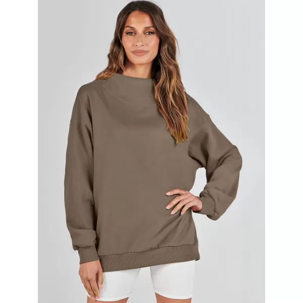 imageANRABESS Womens Oversized Sweatshirts Turtleneck Pullover Long Sleeve Hoodies Tops Fall Outfits 2023 ClothesBrown