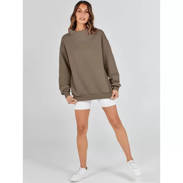 imageANRABESS Womens Oversized Sweatshirts Turtleneck Pullover Long Sleeve Hoodies Tops Fall Outfits 2023 ClothesBrown