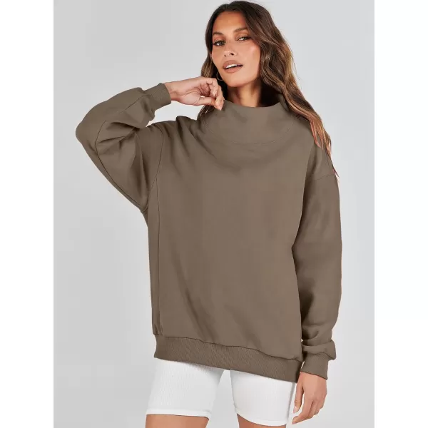 imageANRABESS Womens Oversized Sweatshirts Turtleneck Pullover Long Sleeve Hoodies Tops Fall Outfits 2023 ClothesBrown