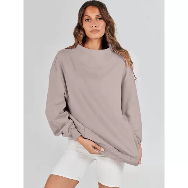 imageANRABESS Womens Oversized Sweatshirts Turtleneck Pullover Long Sleeve Hoodies Tops Fall Outfits 2023 ClothesKhaki