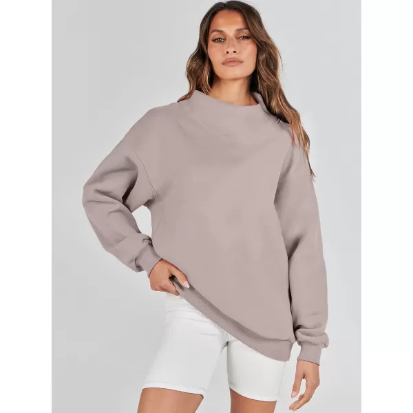 imageANRABESS Womens Oversized Sweatshirts Turtleneck Pullover Long Sleeve Hoodies Tops Fall Outfits 2023 ClothesKhaki