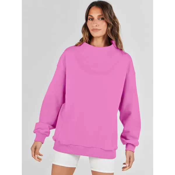 imageANRABESS Womens Oversized Sweatshirts Turtleneck Pullover Long Sleeve Hoodies Tops Fall Outfits 2023 ClothesPink