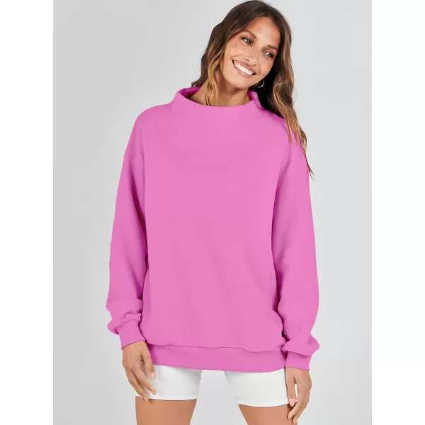 imageANRABESS Womens Oversized Sweatshirts Turtleneck Pullover Long Sleeve Hoodies Tops Fall Outfits 2023 ClothesPink
