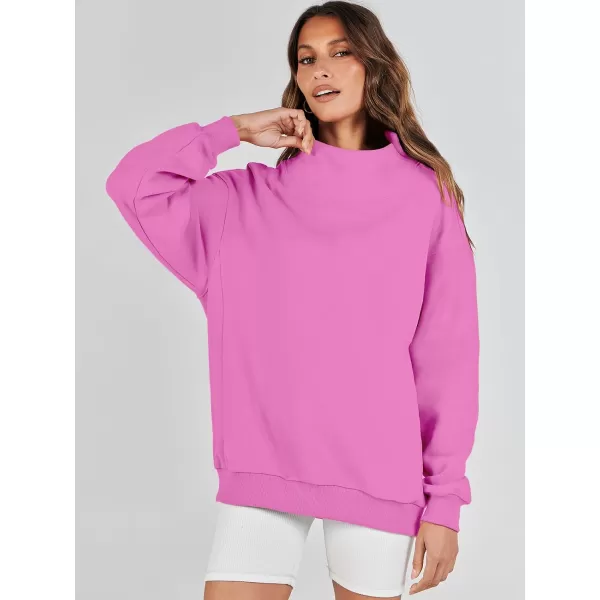 imageANRABESS Womens Oversized Sweatshirts Turtleneck Pullover Long Sleeve Hoodies Tops Fall Outfits 2023 ClothesPink