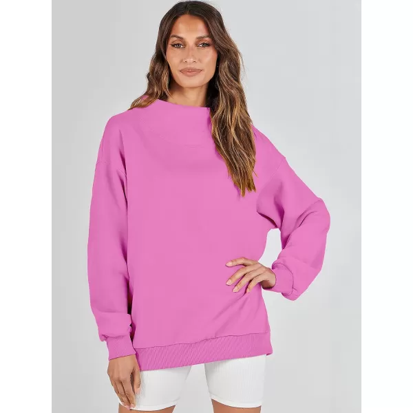 imageANRABESS Womens Oversized Sweatshirts Turtleneck Pullover Long Sleeve Hoodies Tops Fall Outfits 2023 ClothesPink