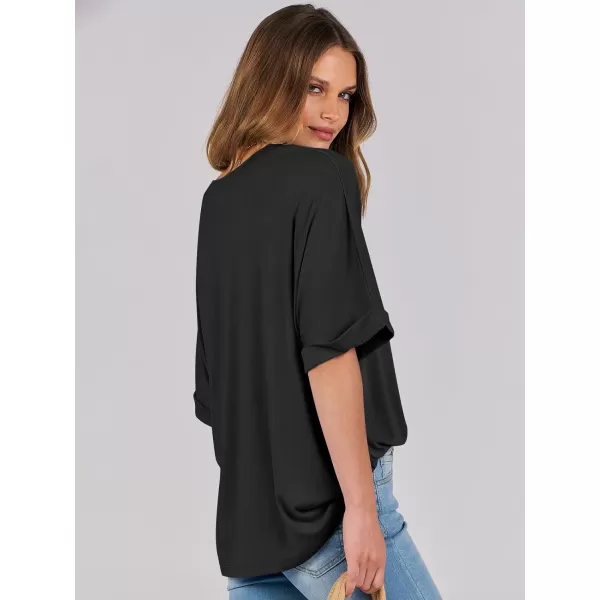 imageANRABESS Womens Oversized T Shirts Short Sleeve Crewneck Summer Tops Casual Loose Basic Tee Shirts 2024 Trendy ClothesBlack
