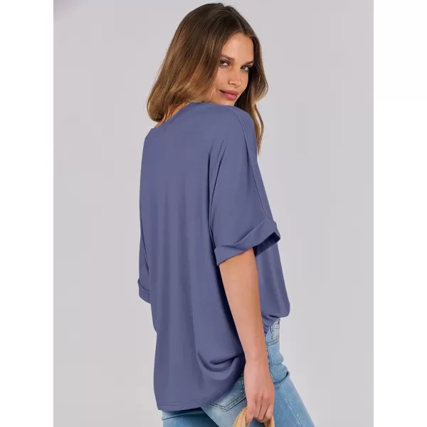 imageANRABESS Womens Oversized T Shirts Short Sleeve Crewneck Summer Tops Casual Loose Basic Tee Shirts 2024 Trendy ClothesBlue Gray