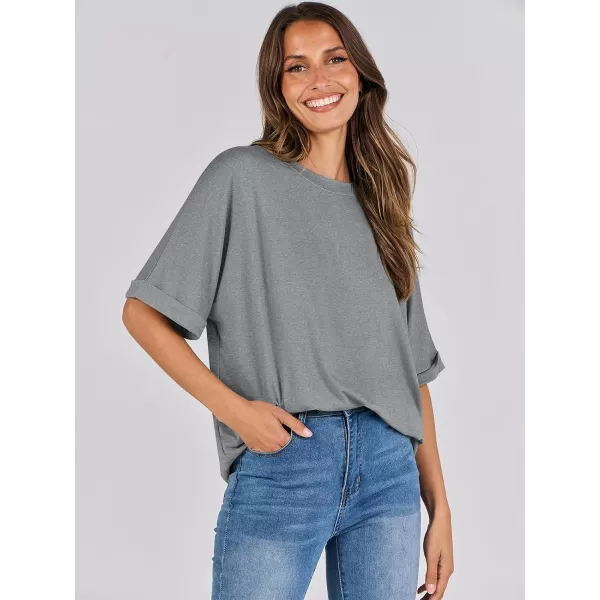 imageANRABESS Womens Oversized T Shirts Short Sleeve Crewneck Summer Tops Casual Loose Basic Tee Shirts 2024 Trendy ClothesGray