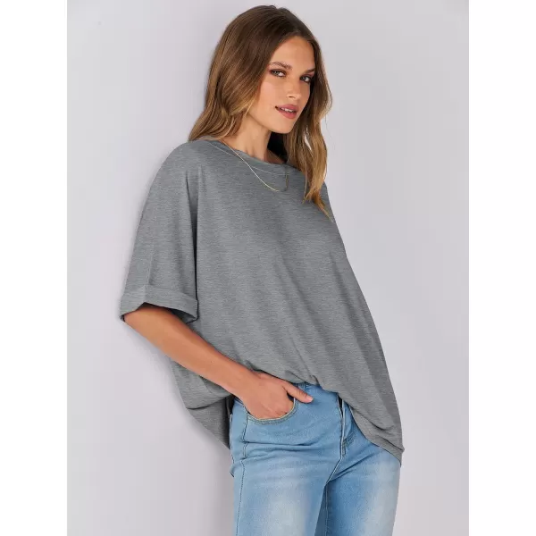 imageANRABESS Womens Oversized T Shirts Short Sleeve Crewneck Summer Tops Casual Loose Basic Tee Shirts 2024 Trendy ClothesGray