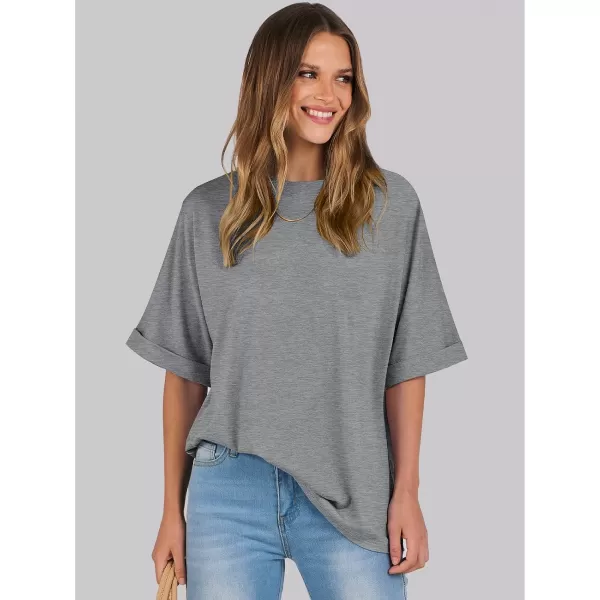 imageANRABESS Womens Oversized T Shirts Short Sleeve Crewneck Summer Tops Casual Loose Basic Tee Shirts 2024 Trendy ClothesGray