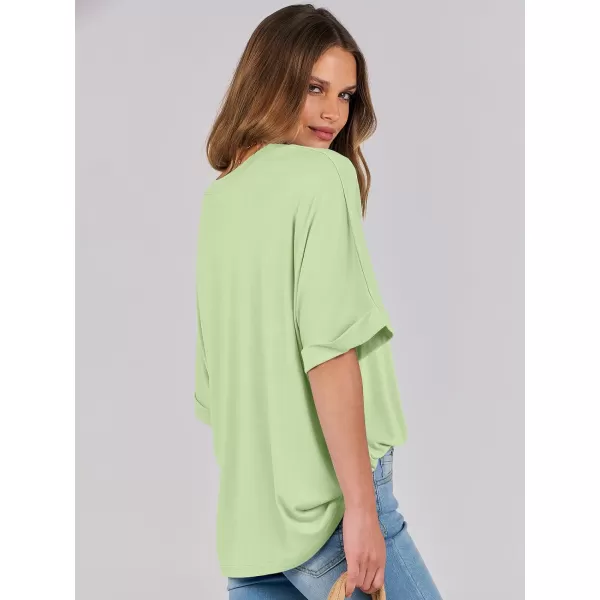 imageANRABESS Womens Oversized T Shirts Short Sleeve Crewneck Summer Tops Casual Loose Basic Tee Shirts 2024 Trendy ClothesLight Green