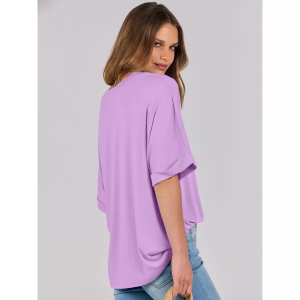 imageANRABESS Womens Oversized T Shirts Short Sleeve Crewneck Summer Tops Casual Loose Basic Tee Shirts 2024 Trendy ClothesLilac