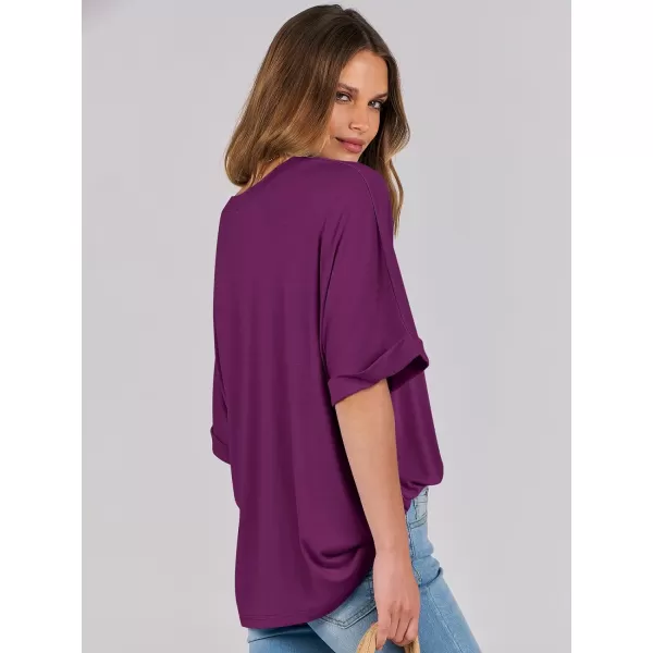 imageANRABESS Womens Oversized T Shirts Short Sleeve Crewneck Summer Tops Casual Loose Basic Tee Shirts 2024 Trendy ClothesPurple