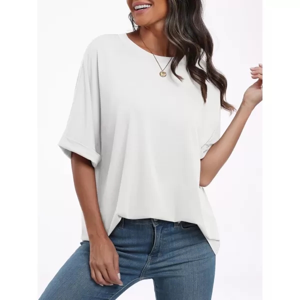 imageANRABESS Womens Oversized T Shirts Short Sleeve Crewneck Summer Tops Casual Loose Basic Tee Shirts 2024 Trendy ClothesWhite