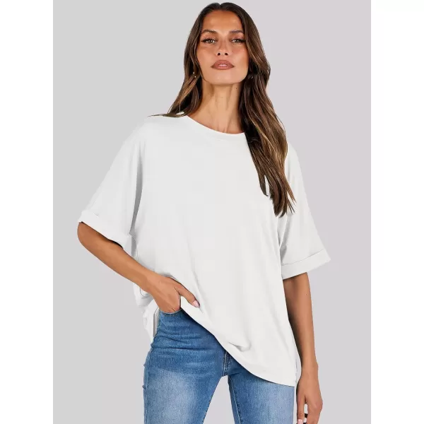 imageANRABESS Womens Oversized T Shirts Short Sleeve Crewneck Summer Tops Casual Loose Basic Tee Shirts 2024 Trendy ClothesWhite