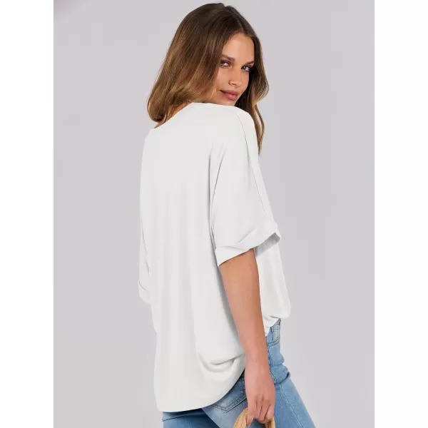 imageANRABESS Womens Oversized T Shirts Short Sleeve Crewneck Summer Tops Casual Loose Basic Tee Shirts 2024 Trendy ClothesWhite