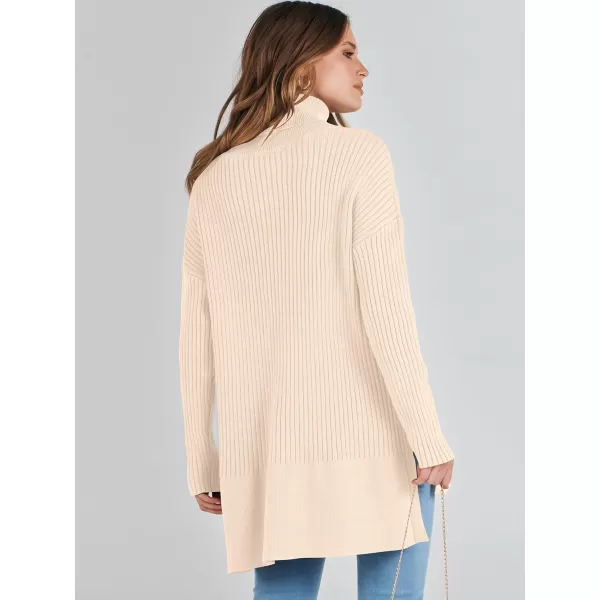 imageANRABESS Womens Oversized Turtleneck Sweater 2023 Winter Trendy Ribbed Knit Pullover Tunic SweaterApricot