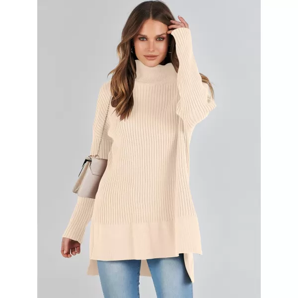 imageANRABESS Womens Oversized Turtleneck Sweater 2023 Winter Trendy Ribbed Knit Pullover Tunic SweaterApricot