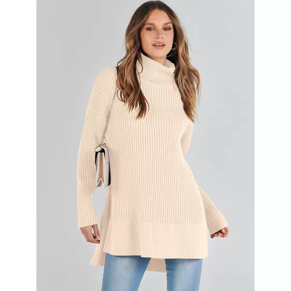 imageANRABESS Womens Oversized Turtleneck Sweater 2023 Winter Trendy Ribbed Knit Pullover Tunic SweaterApricot