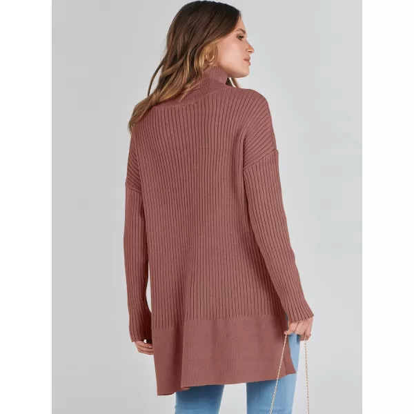 imageANRABESS Womens Oversized Turtleneck Sweater 2023 Winter Trendy Ribbed Knit Pullover Tunic SweaterCoffee