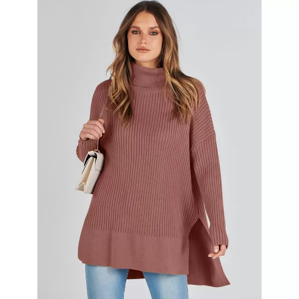 imageANRABESS Womens Oversized Turtleneck Sweater 2023 Winter Trendy Ribbed Knit Pullover Tunic SweaterCoffee